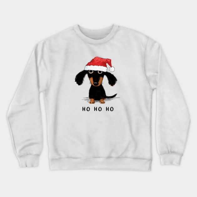 Dachshund Christmas | Cute Dog Santa | Holiday Xmas Crewneck Sweatshirt by Coffee Squirrel